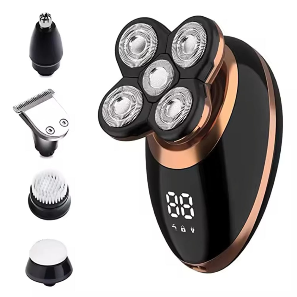 Afeitadora y recortadora inalámbrica e impermeable para hombres 5 en 1