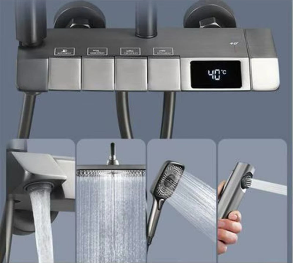 Juego de ducha con pantalla digital 4 en 1