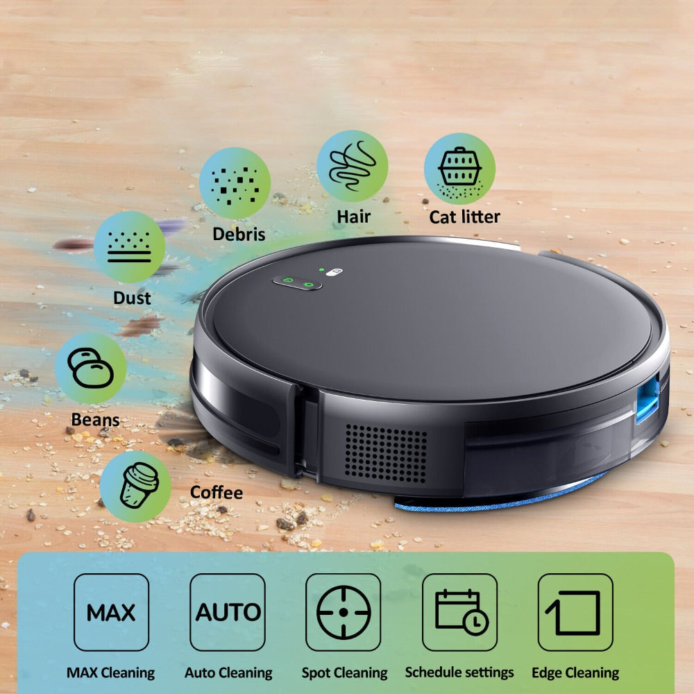 Aspiradora y fregadora robótica con base de carga