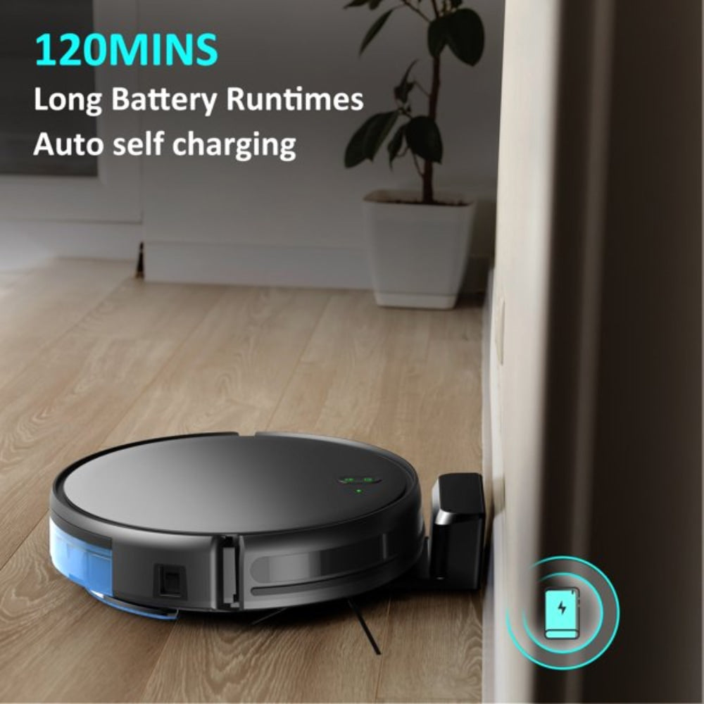 Aspiradora y fregadora robótica con base de carga