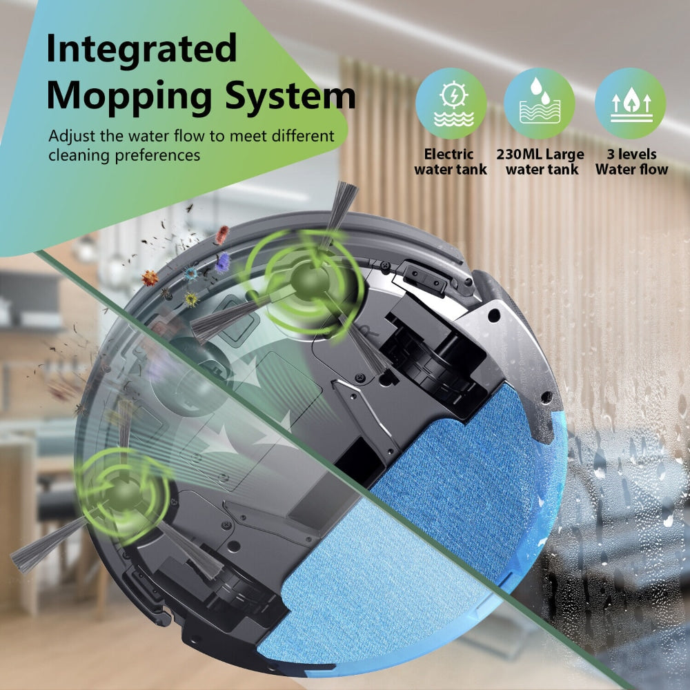 Aspiradora y fregadora robótica con base de carga