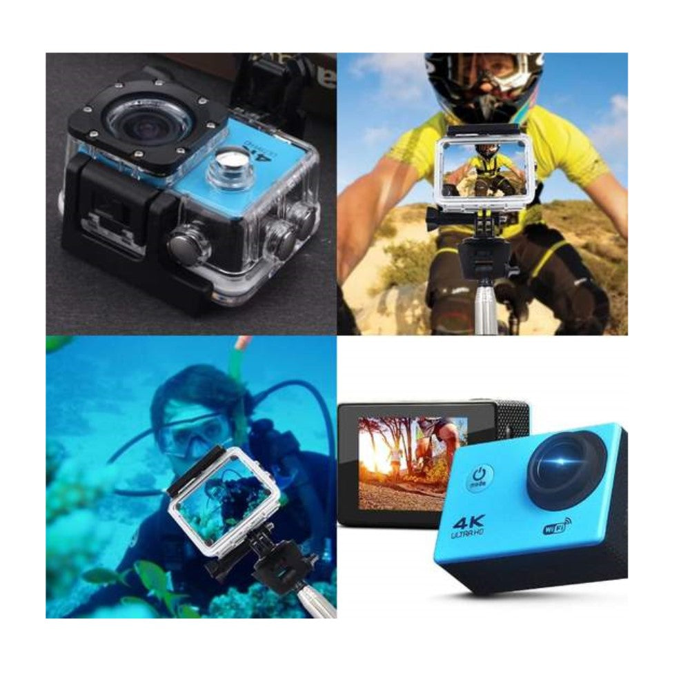 Cámara de acción 4K Ultra HD, resistente al agua, WiFi