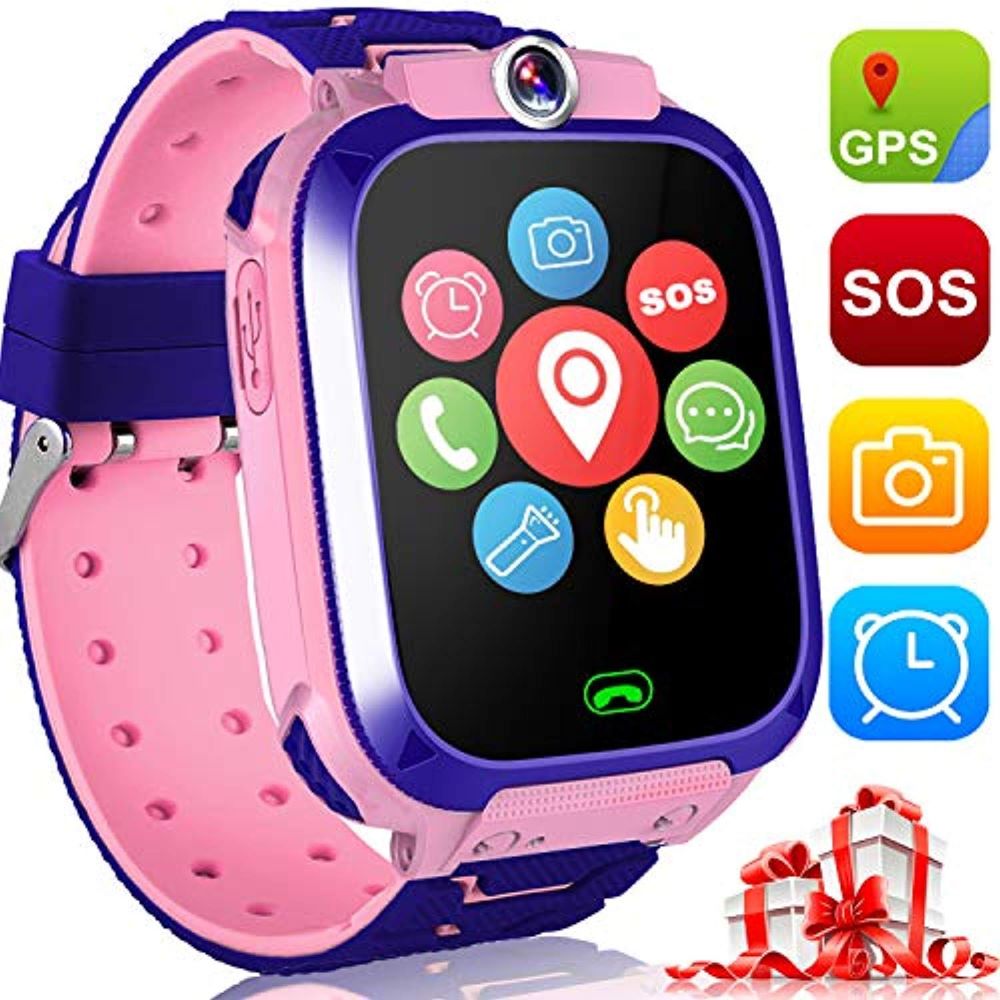 Reloj inteligente para niños con cámara, resistente al agua, seguimiento GPS y llamadas, botón SOS