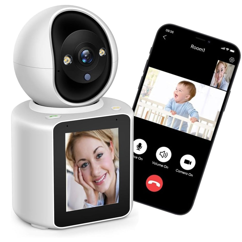 Monitor inteligente inalámbrico para bebés con visión nocturna y conexión bidireccional de vídeo y audio